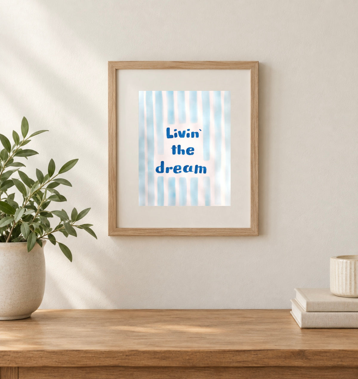 8x10 Blue “Livin’ the dream” Acrylic Painting Print