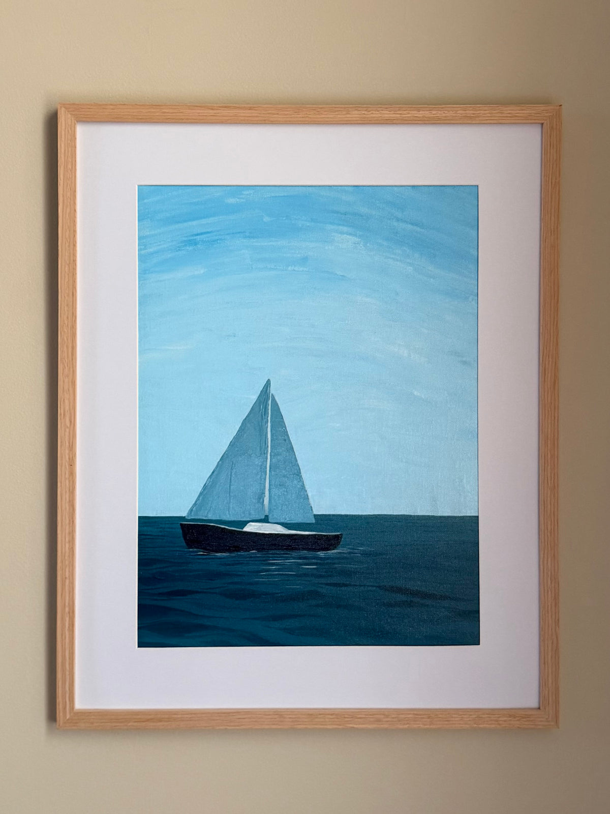 “The Sailing Blues” 16x20 Framed & Matted Original Painting