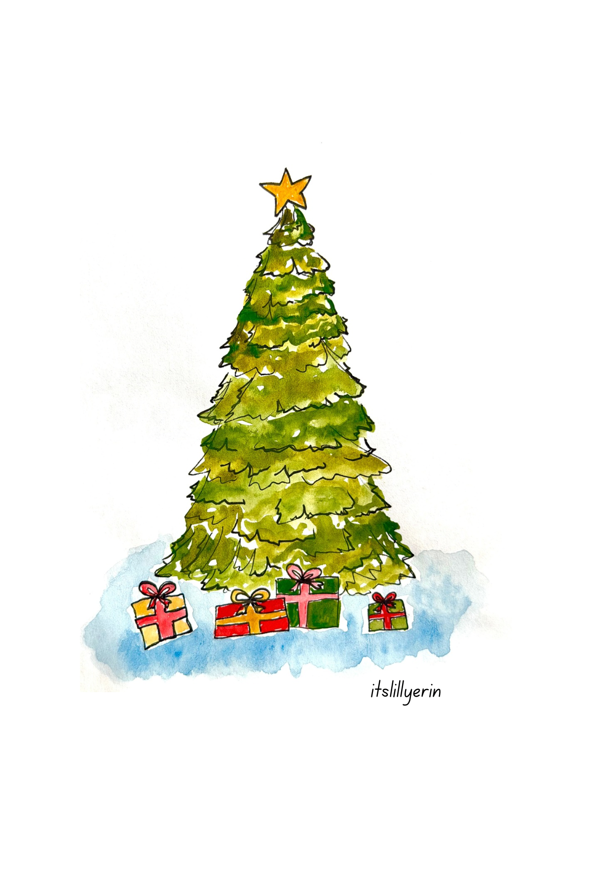 5 Pack Christmas Tree Cards