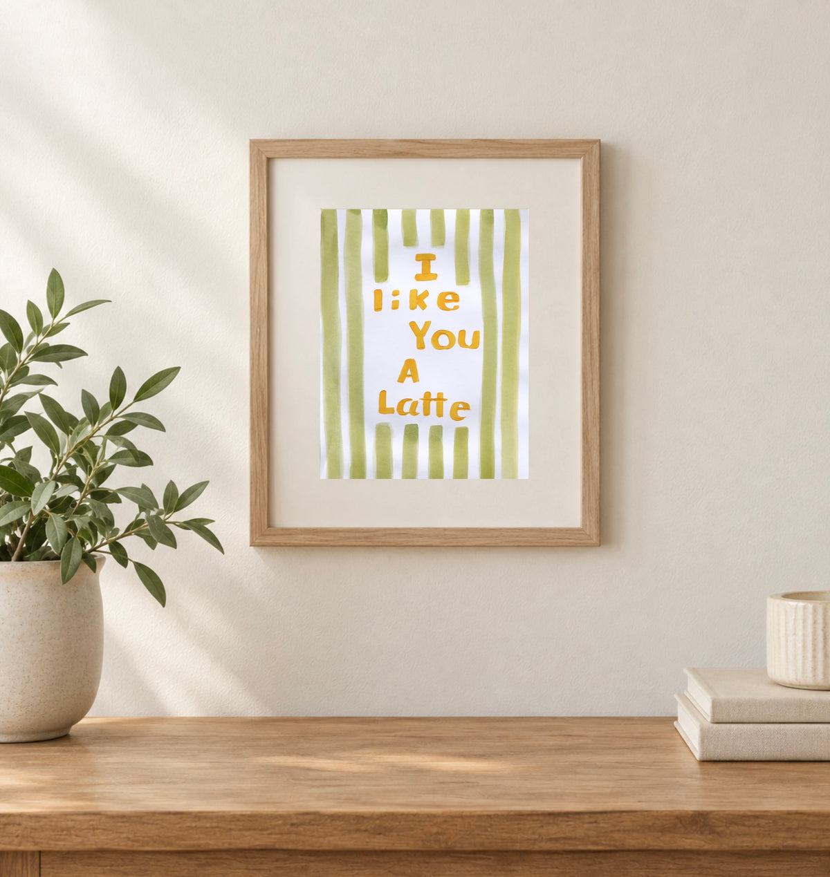 8x10 “I like you a latte” Acrylic Painting Print