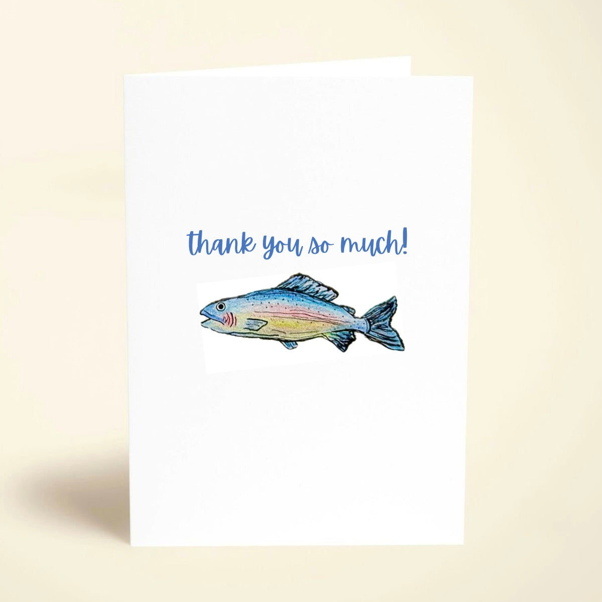 5 Pack Blue Fish Thank You Cards