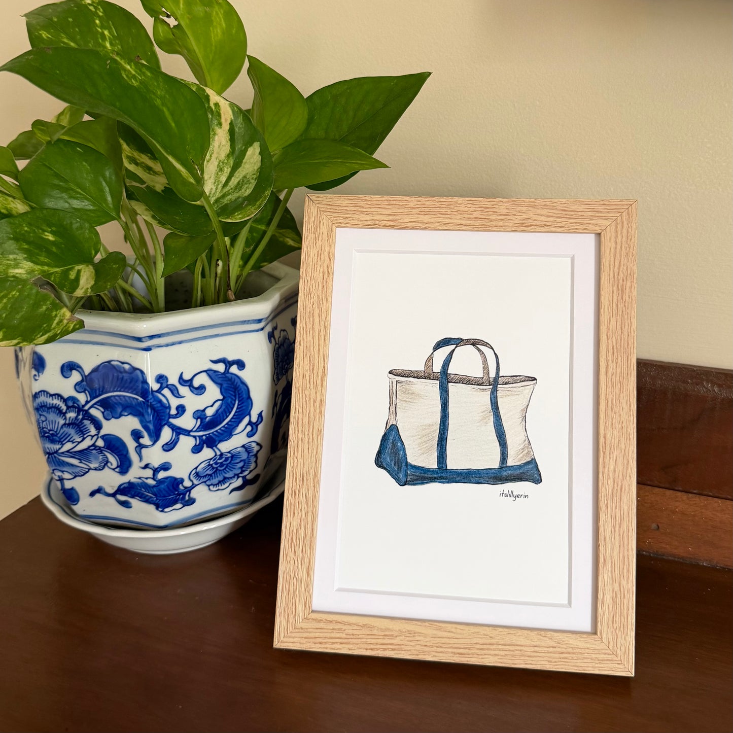 Navy Tote 4x6 Drawing