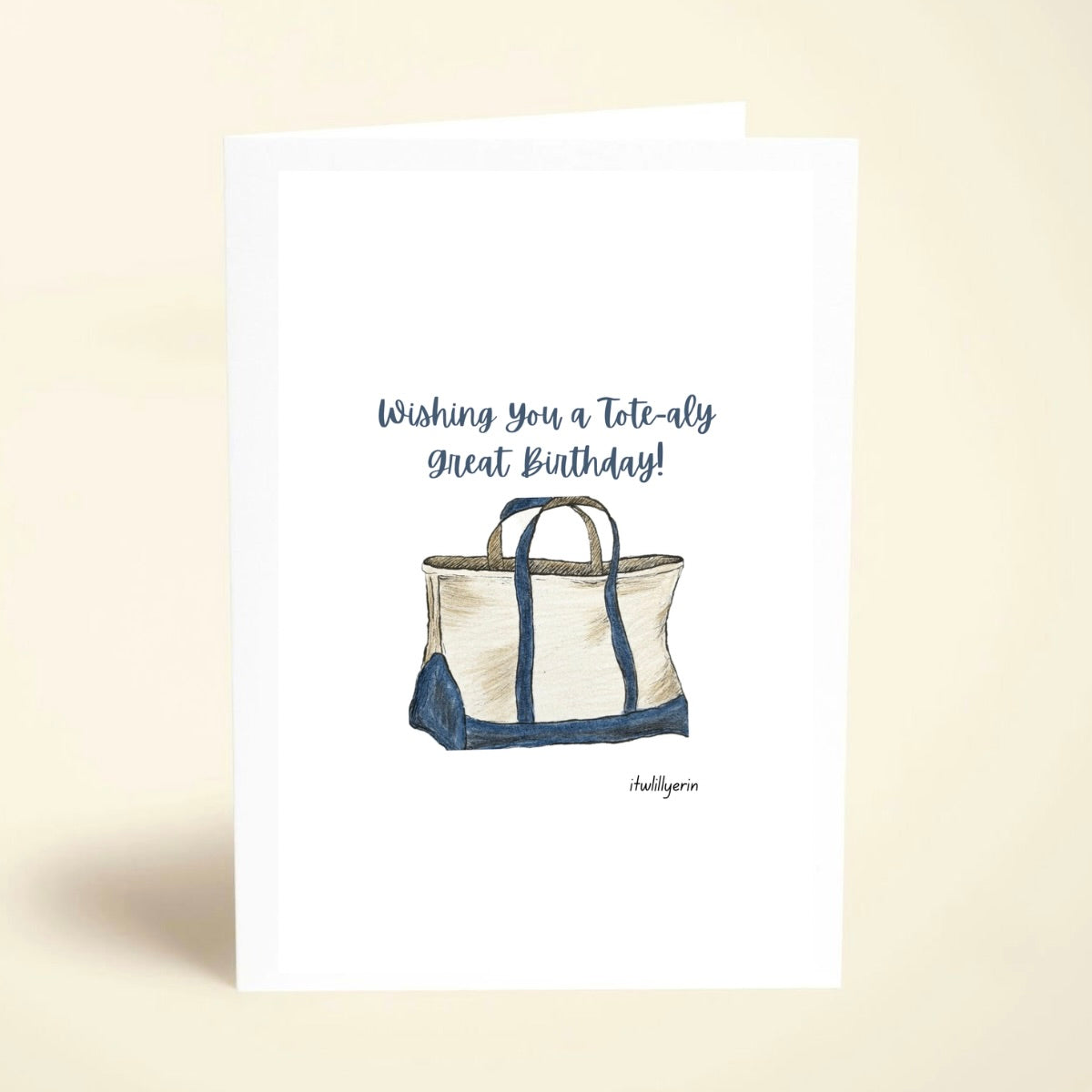 5 Pack Navy Tote Birthday Cards