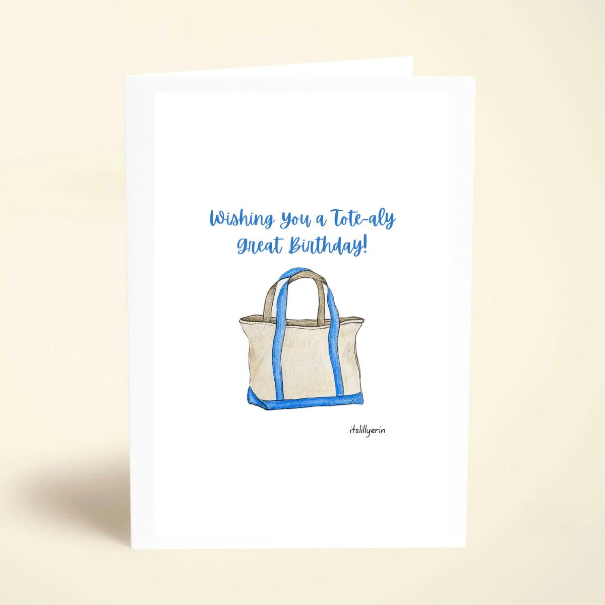 5 Pack Blue Tote Birthday Cards