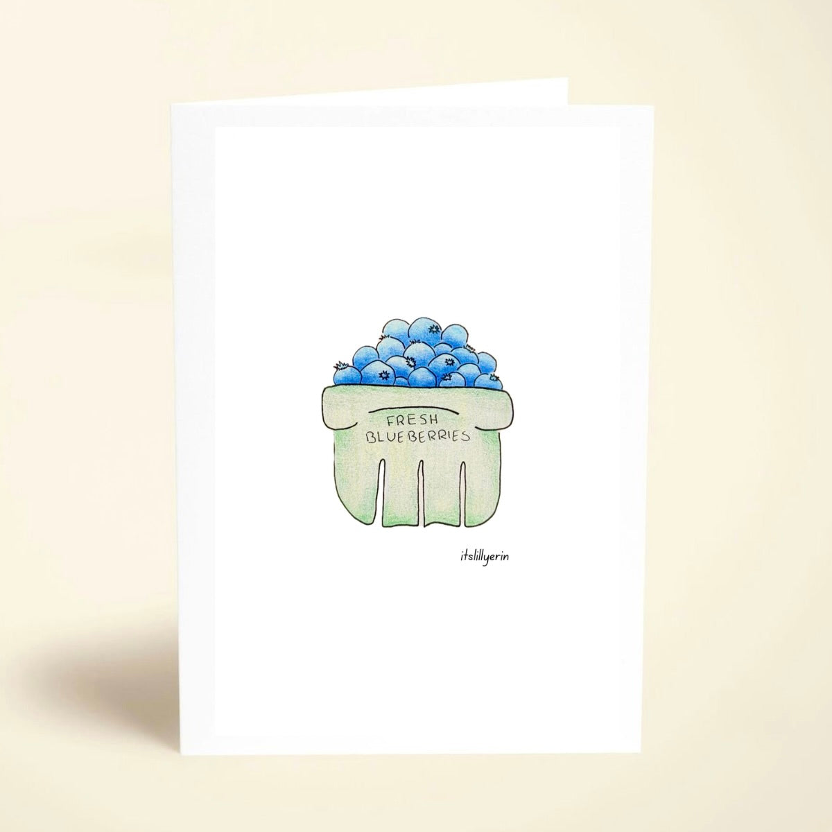5 Pack Fresh Blueberries Plain Cards
