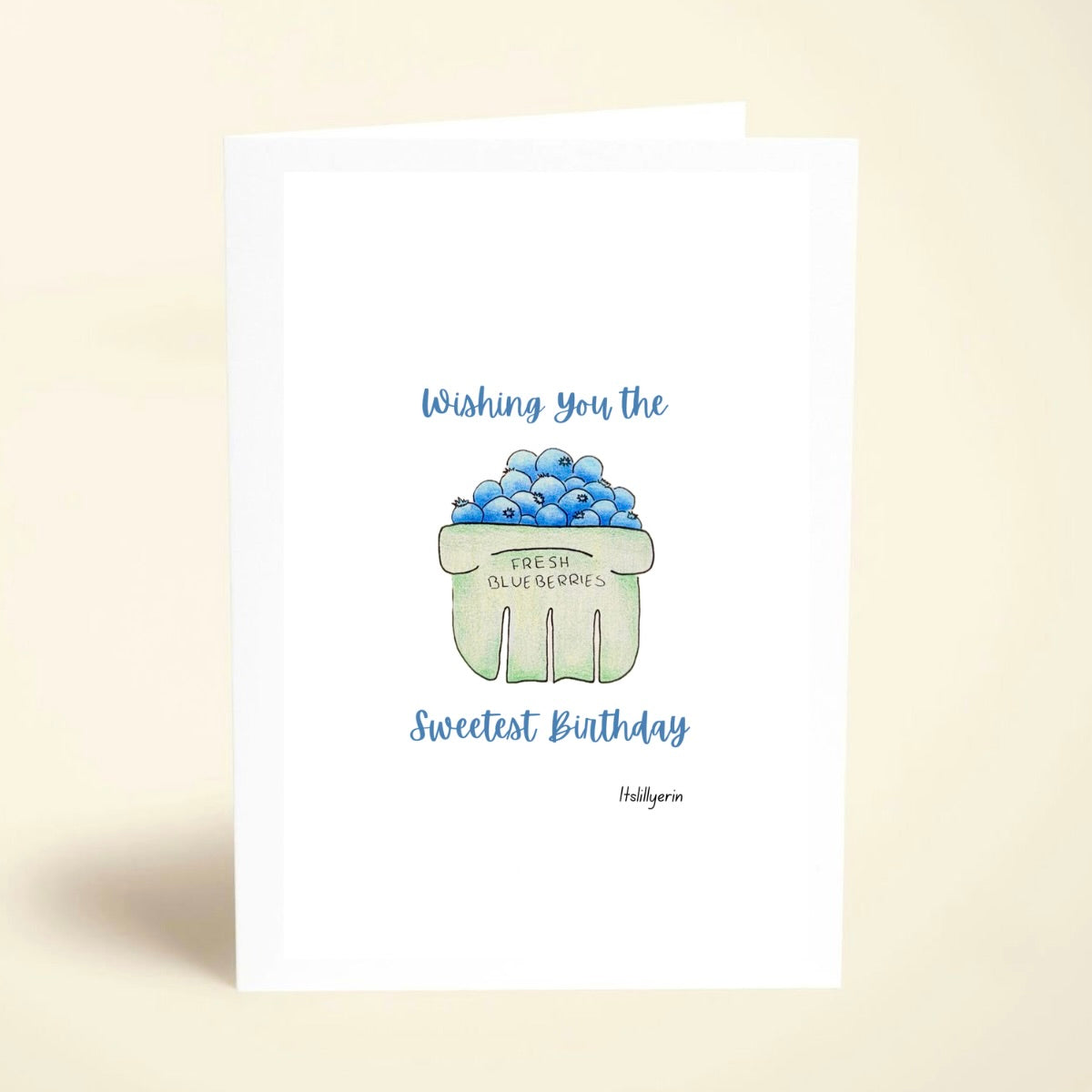 5 Pack Fresh Blueberries Birthday Cards