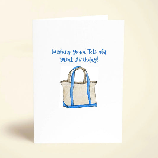5 Pack Blue Tote Birthday Cards