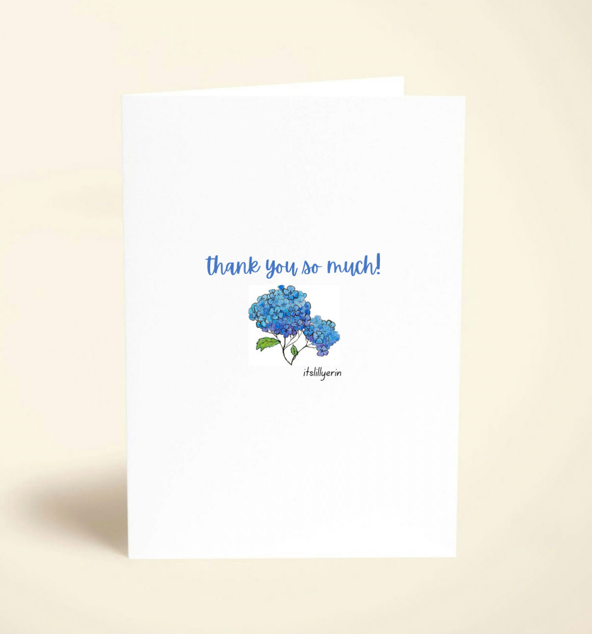 5 Pack Blue Hydrangeas Thank You Cards