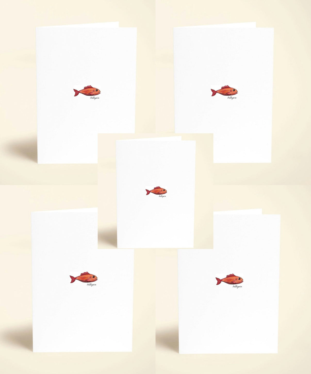 5 Pack Red Snapper Greeting Cards