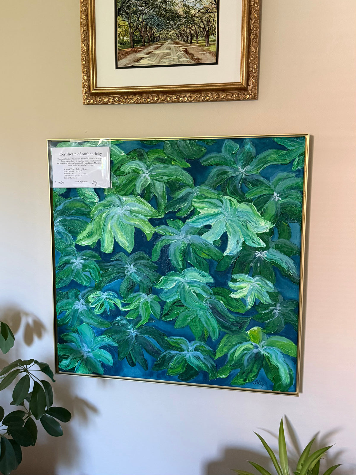 “Falling Blooms” 24x24 Acrylic Painting