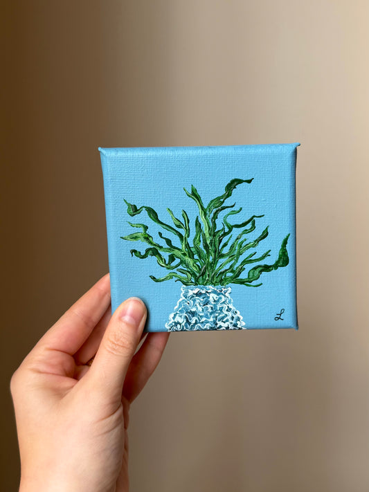4x4 acrylic houseplant painting on canvas