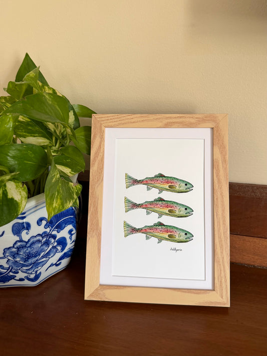 Green Fish 4x6 Drawing