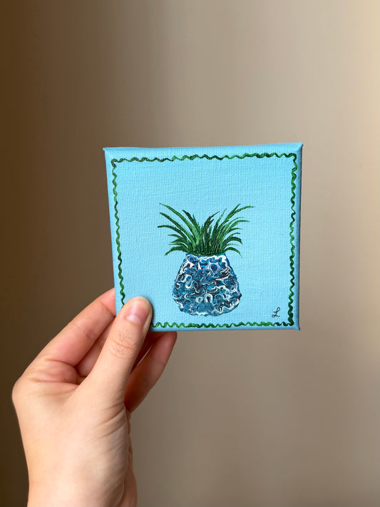 4x4 acrylic houseplant painting on canvas