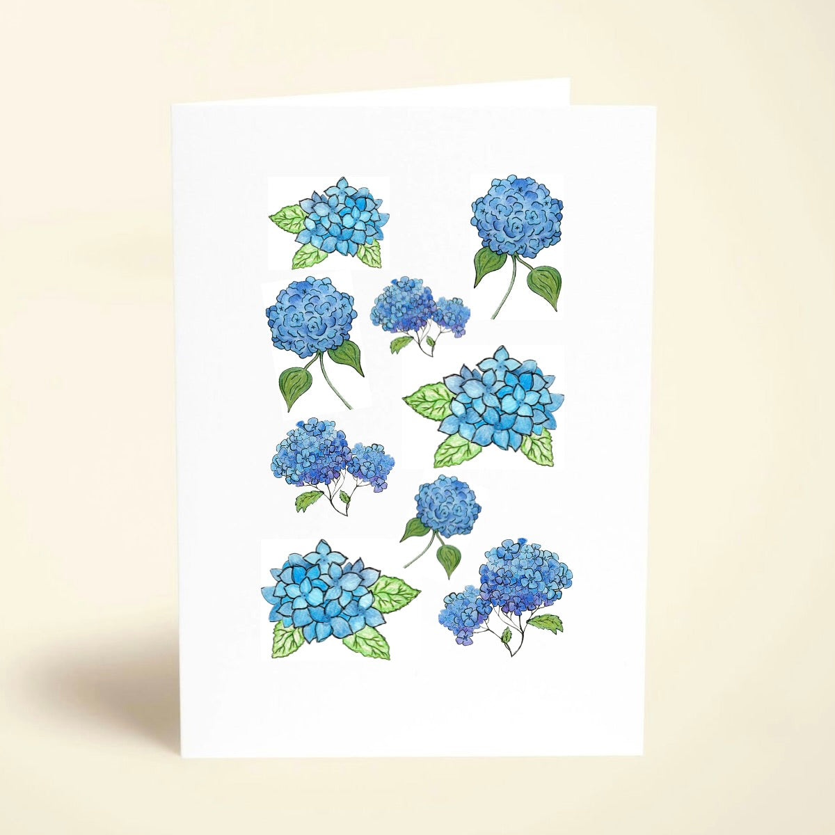 5 Pack Blue Hydrangea Collage Cards