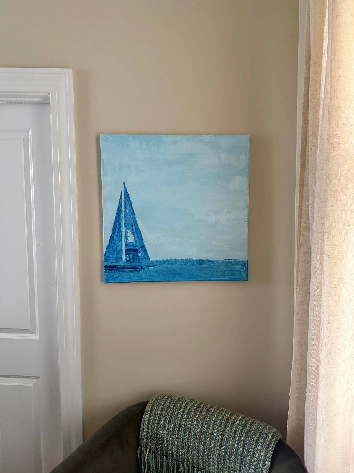 “Twin Sails” 24x24 acrylic painting