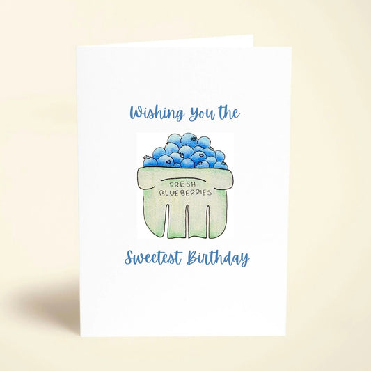 5 Pack Fresh Blueberries Birthday Cards