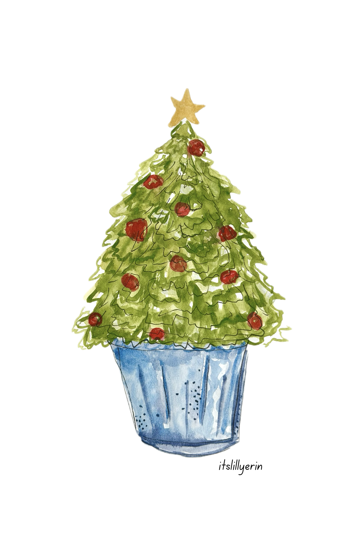 5 Pack Christmas Tree Cards