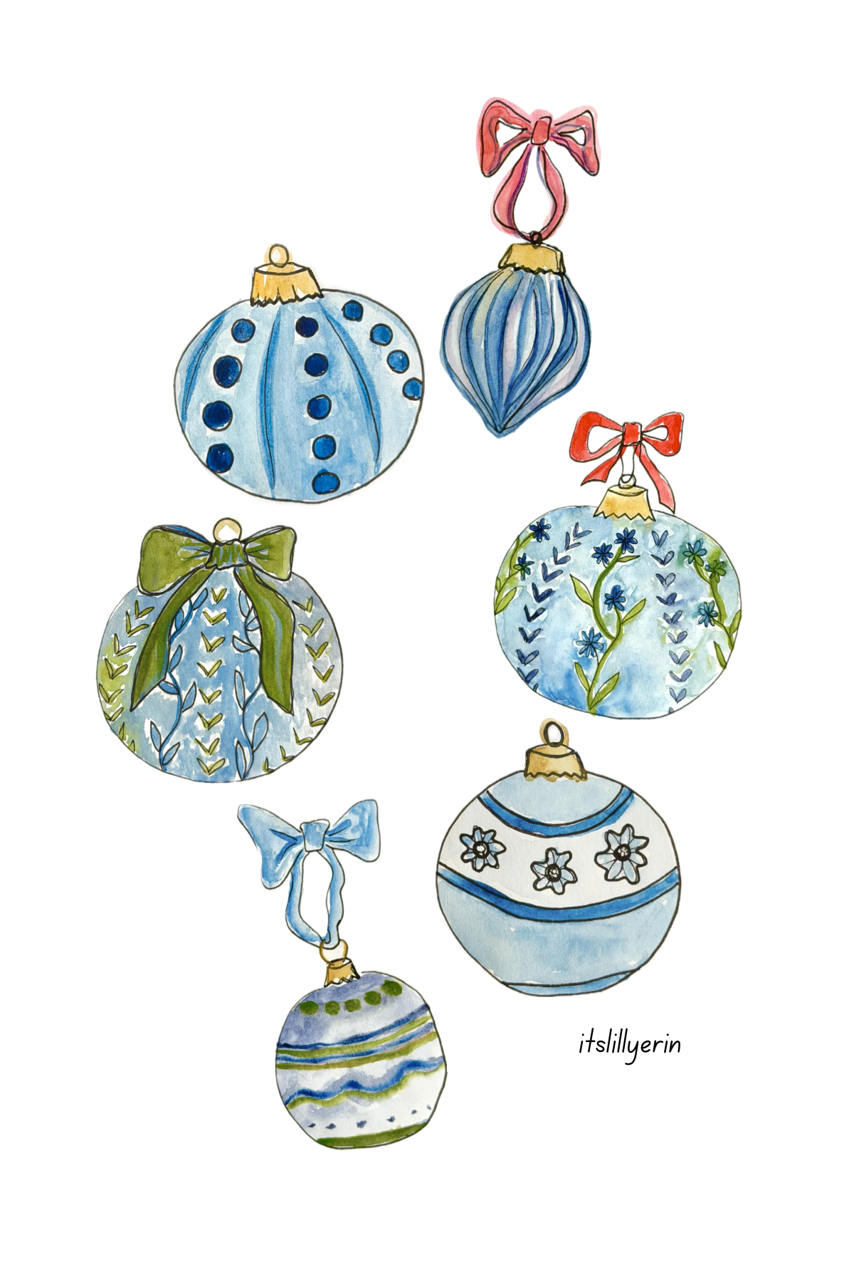 5 Pack Ornament Cards