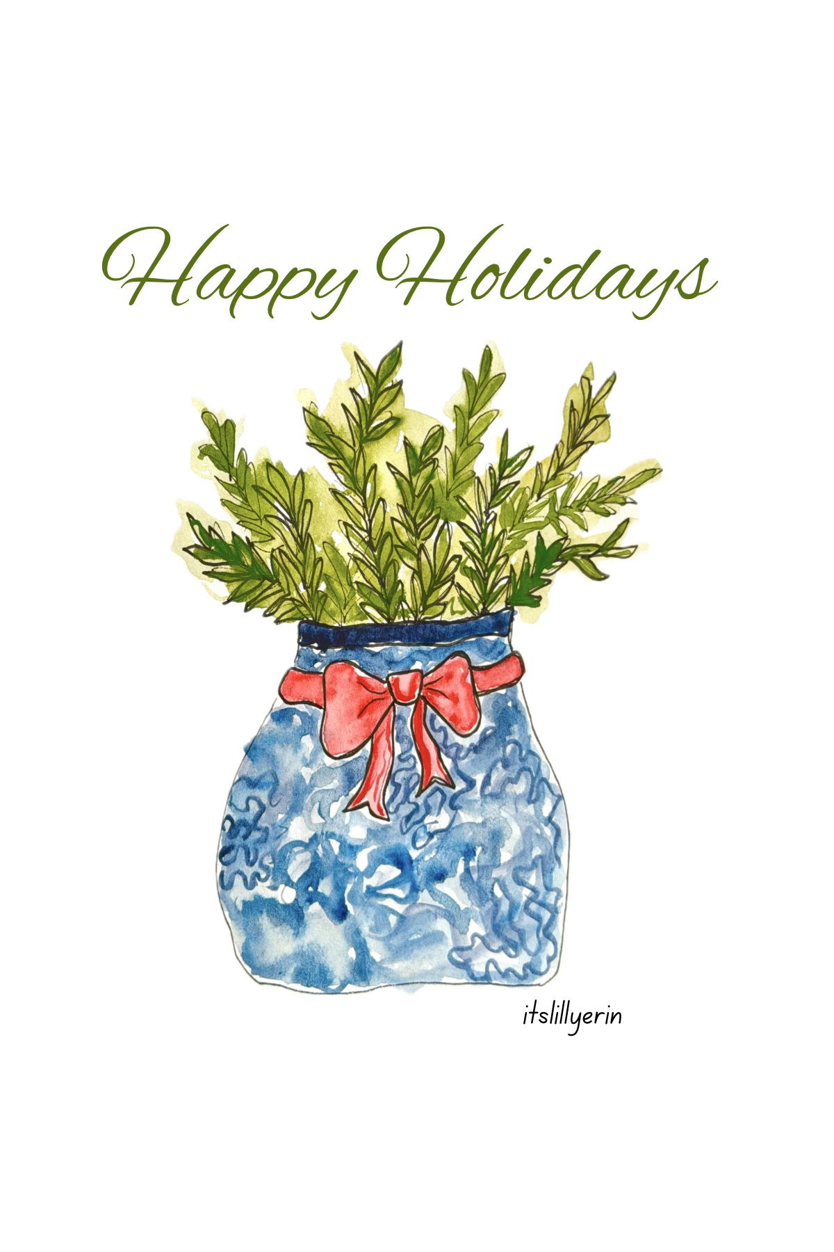 5 Pack Holiday Bouquet Cards