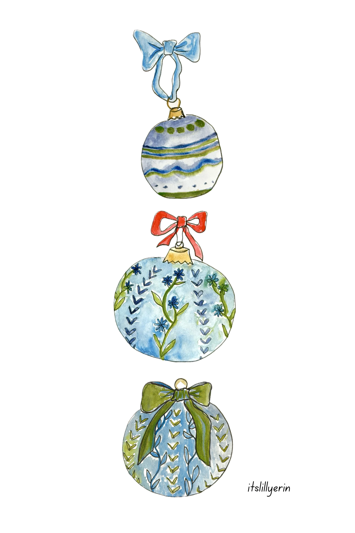 5 Pack Ornament Cards