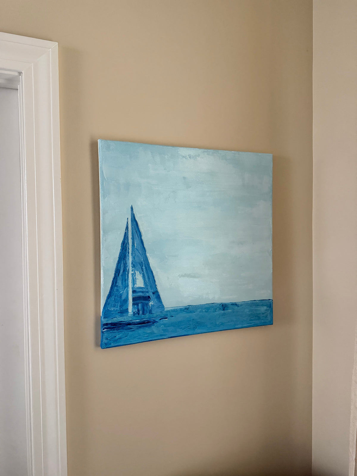 “Twin Sails” 24x24 acrylic painting