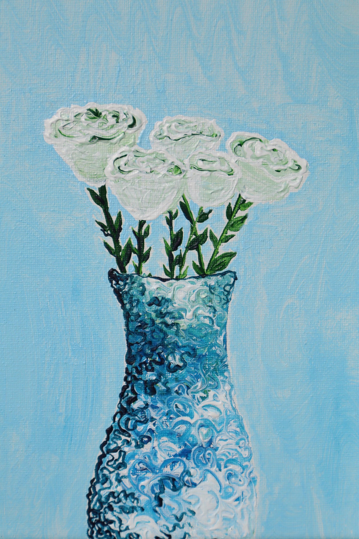 8x10 print of “White Rose Bouquet” painting