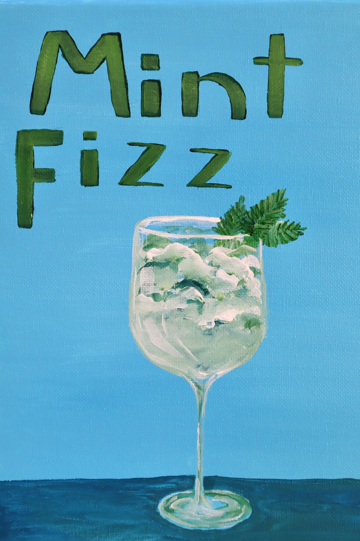 8x10 Print of “Mint Fizz” Acrylic Painting