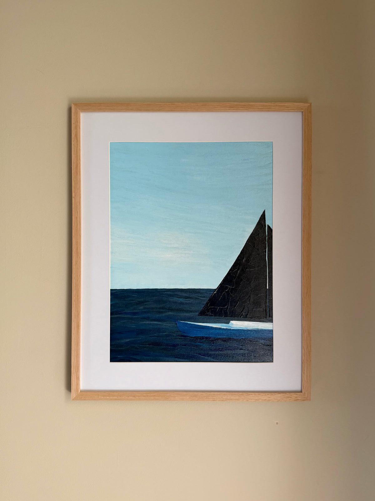“Navy Sails” 16x20 Framed & Matted Original Painting