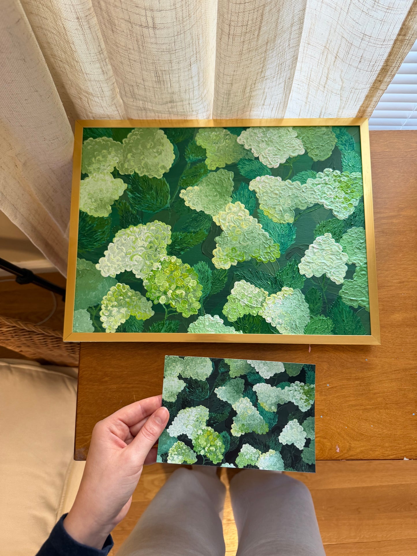 Limelight Hydrangeas Acrylic Painting Print