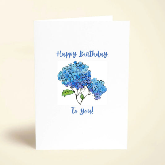 5 Pack Blue Hydrangeas Birthday Cards