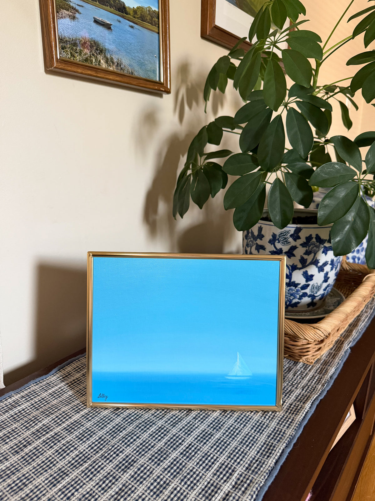 “Smooth Sailing” 8x10 Framed Original Acrylic Painting
