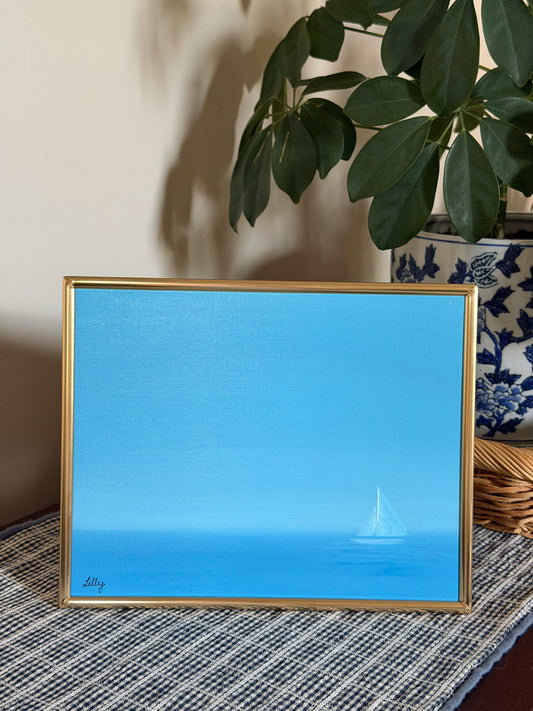 “Smooth Sailing” 8x10 Framed Original Acrylic Painting