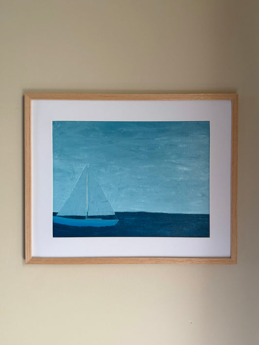 “Come Sail Away” 16x20 Framed & Matted Acrylic Painting