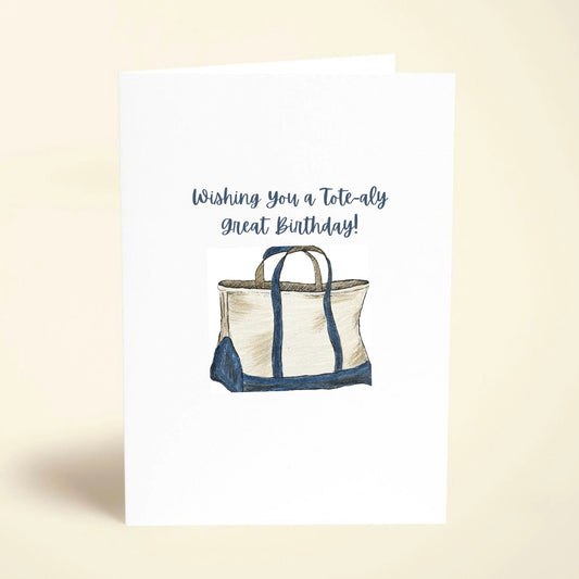 5 Pack Navy Tote Birthday Cards