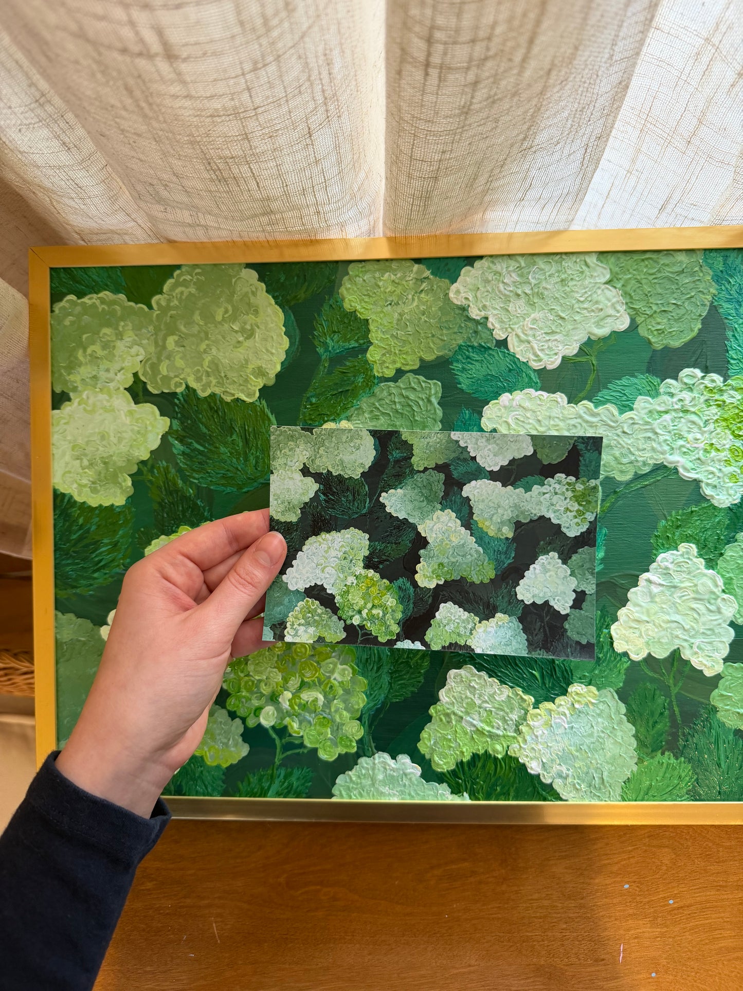 Limelight Hydrangeas Acrylic Painting Print