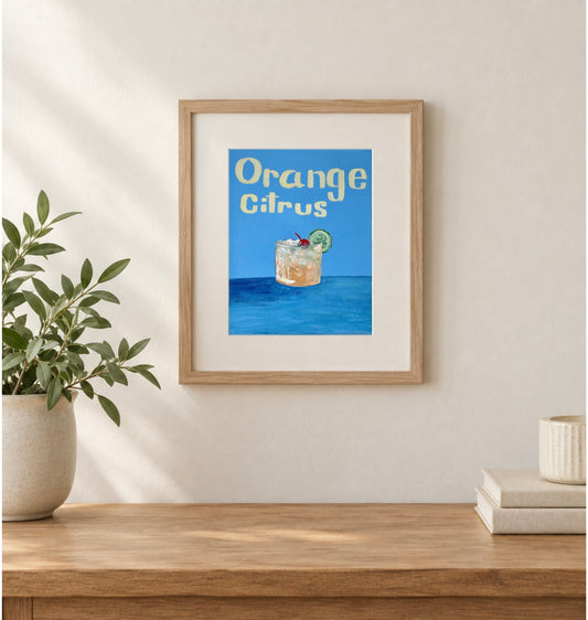 8x10 Print of “Orange Citrus” Acrylic Painting