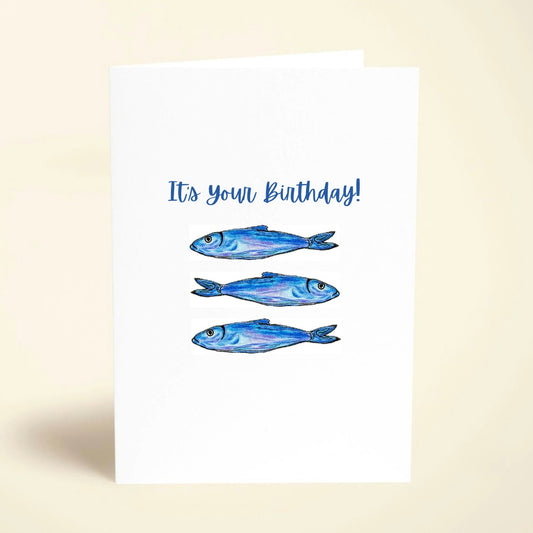 5 Pack Sardine Birthday Cards