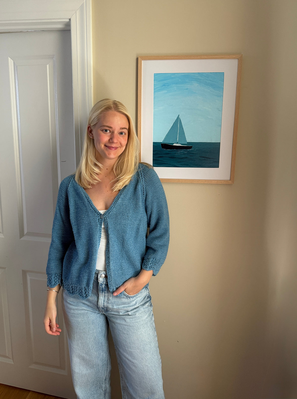 “The Sailing Blues” 16x20 Framed & Matted Original Painting