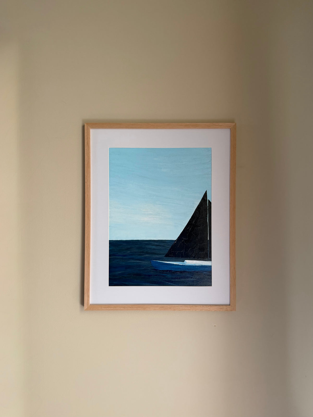 “Navy Sails” 16x20 Framed & Matted Original Painting