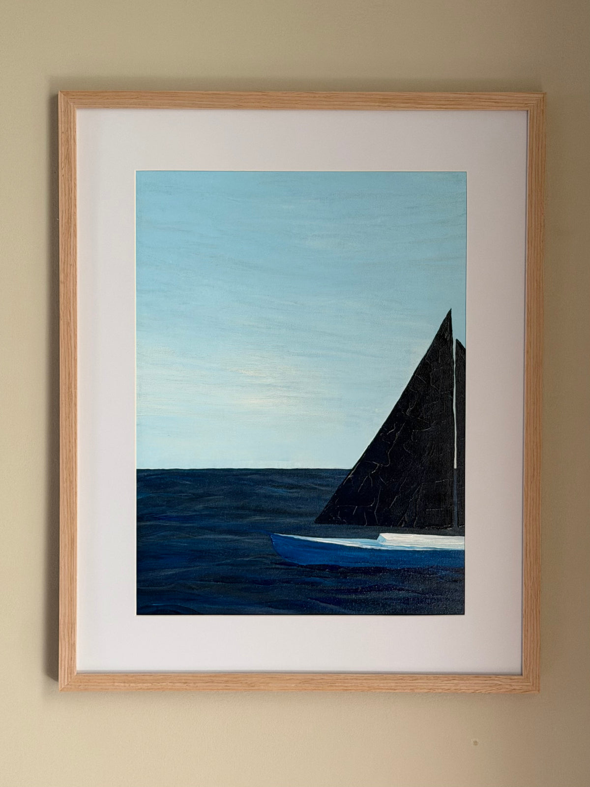 “Navy Sails” 16x20 Framed & Matted Original Painting