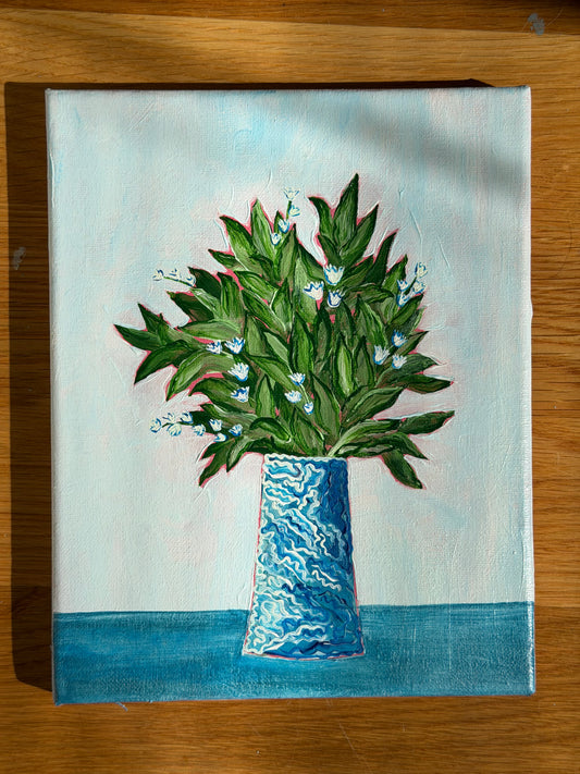 “Greenery” 8x10 acrylic on canvas painting