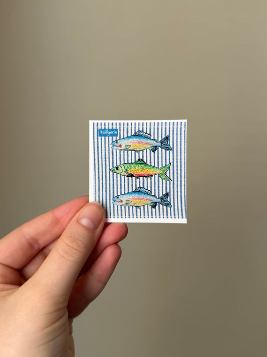 Striped Rainbow Fish Sticker