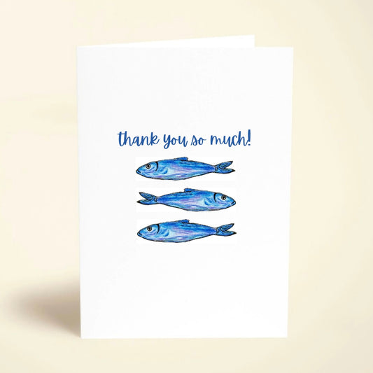 5 Pack Sardine Thank You Cards