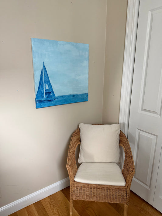 “Twin Sails” 24x24 acrylic painting
