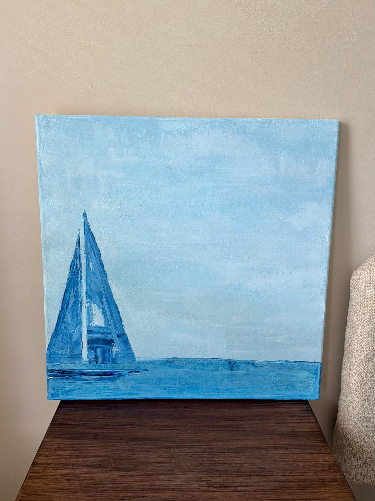 “Twin Sails” 24x24 acrylic painting