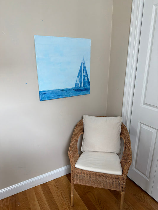 “Twin Sails Part II” 24x24 acrylic painting