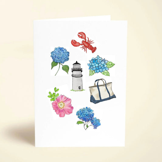5 Pack Blue Cape Cod Cards