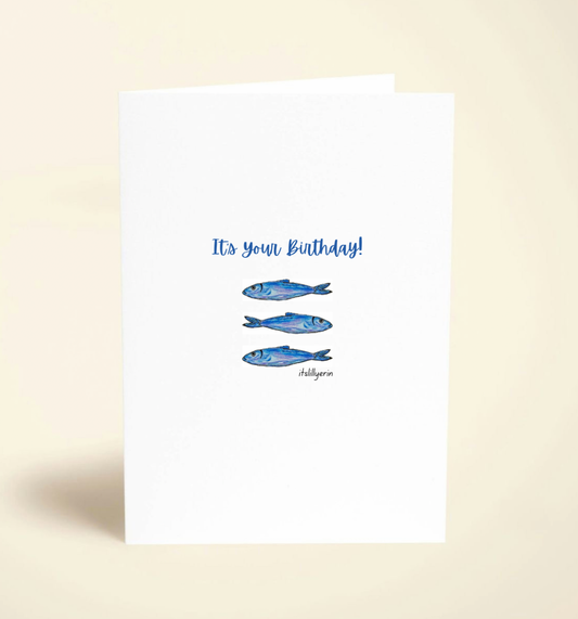 5 Pack Sardine Birthday Cards