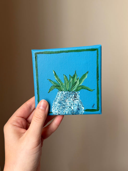 4x4 acrylic houseplant painting on canvas