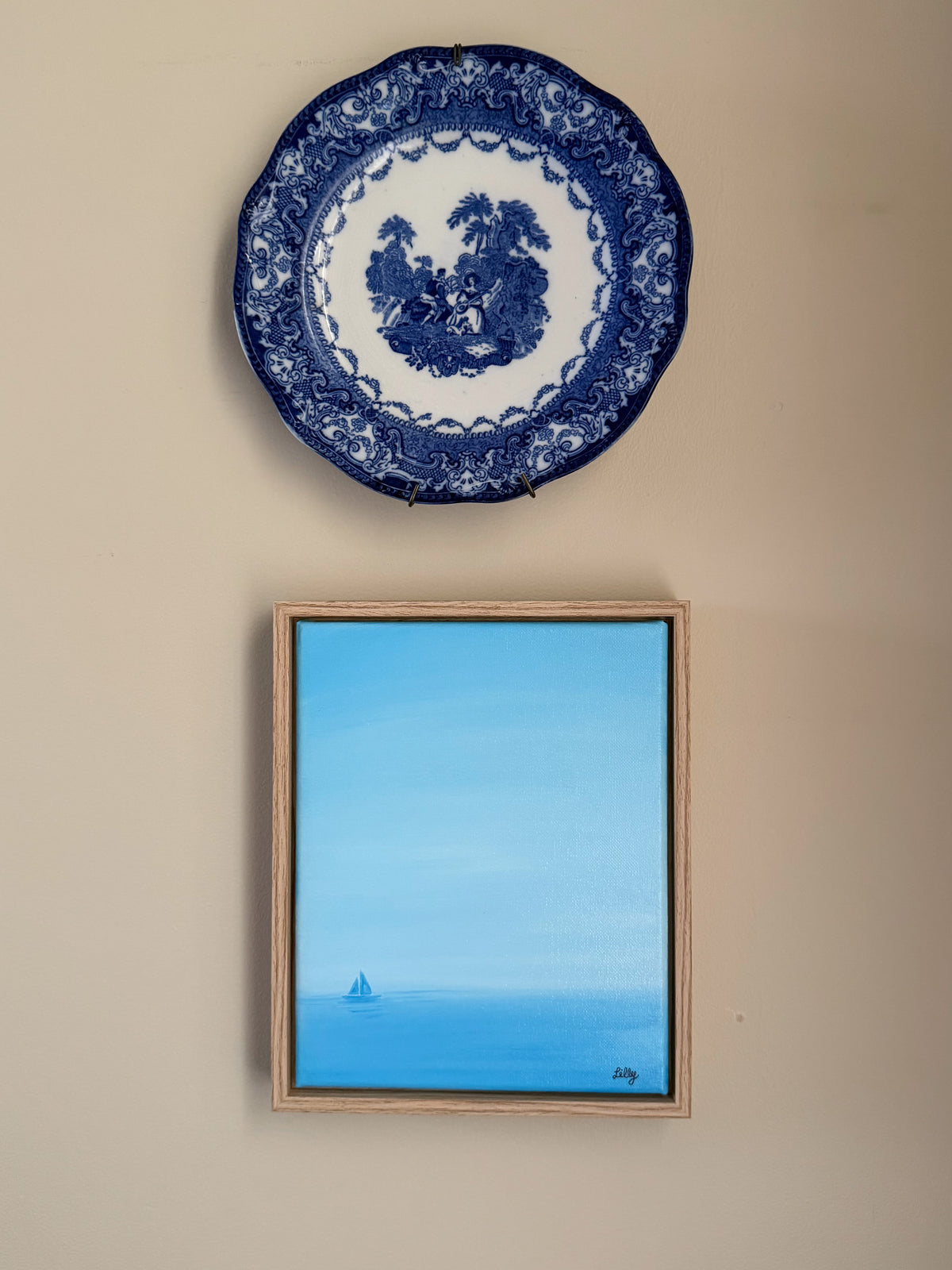 “Little Blue” 8x10 Framed Original Acrylic Painting